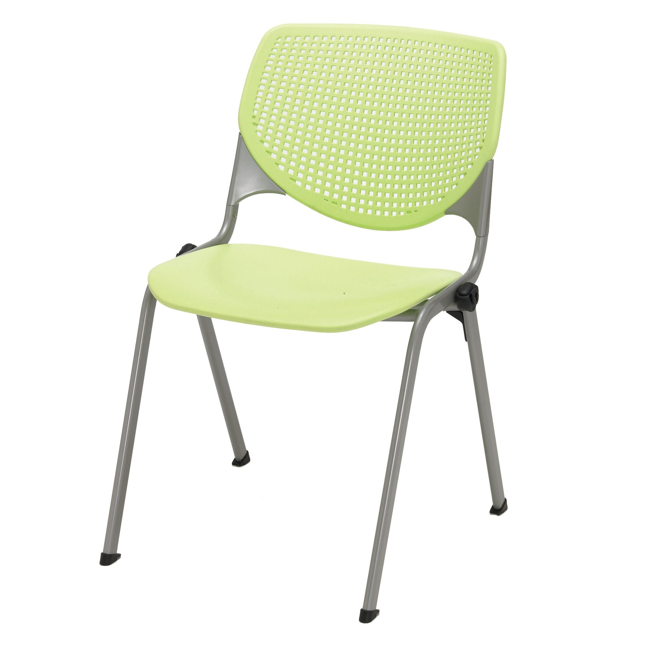 Kfi Seating Kool Series Polypropylene Stack Chair With Perforated Back, Lime Green Finish